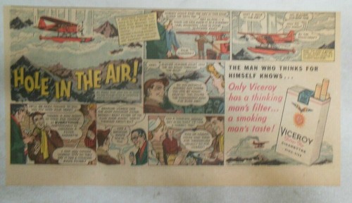 Viceroy Cigarette Ad: "Hole In The Air!" from 1940's-60's Size: 7.5 x 15 inches - Picture 3 of 4