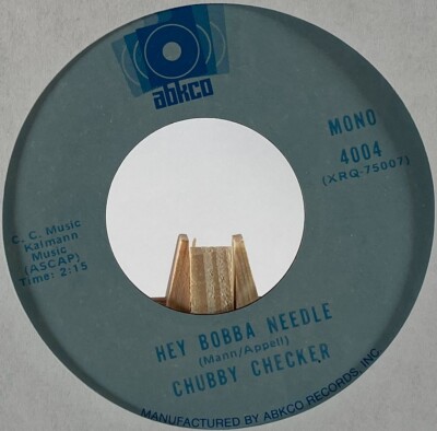 CHUBBY CHECKER 45 RPM HEY BOBBA NEEDLE / HOOKA TOOK NM