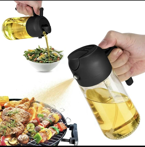 16Oz Oil Dispenser Bottle for Kitchen - 2 in 1 Olive Oil Dispenser and Oil Spray