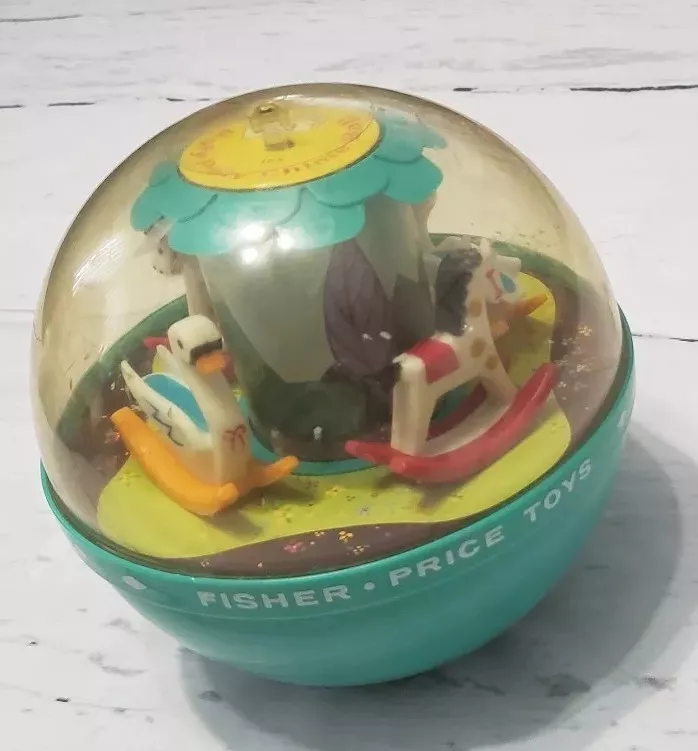 Vintage Fisher Price Roly Poly Chime Ball 1966 Rocking Baby Toy eBay
