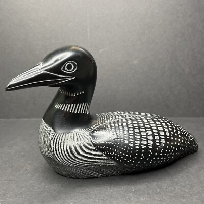 Vintage Inuit Loon BOMA Resin 7'' Figurine With Chipped Beak *HEAVY* Figure