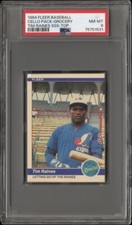 (POP 1) 1984 Fleer Baseball Cello Grocery Pack PSA 8 w Tim Raines Super Star Top