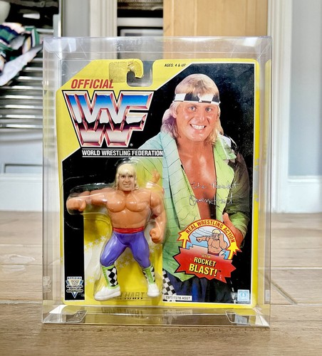Owen Hart WWF Hasbro figure MOC with Protective Ca...