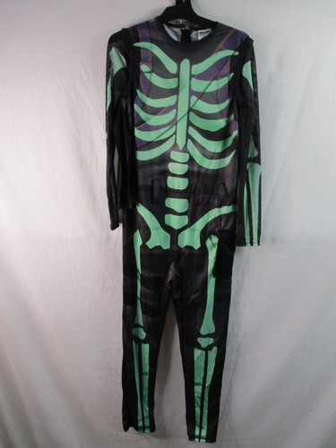 Fortnite Skull Trooper Costume Boys Medium 8-10 Jumpsuit Only Glows In Dark New - Picture 2 of 11