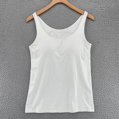 UNIQLO AIRism Top Womens Medium White Sleeveless Built In Bra Quick Dry Stretch
