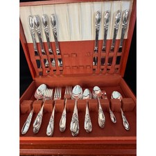 Community Oneida  White Orchid Silverplate Flateware Cmplete service for 8 plus