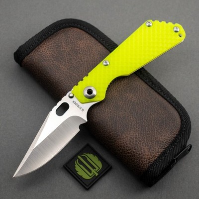 NEW! Strider Knives SnG DGG, Handground MagnaCut Bowie, Titanium/Dayglow G10