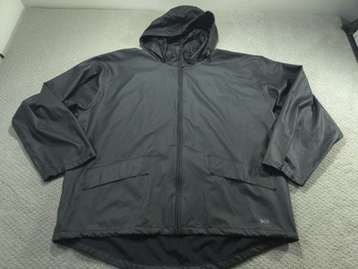 Helly Hansen Rain Jacket Men 3XL Black Moss Polyurethane Waterproof Hooded Coat