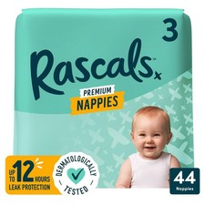 Rascals Premium Nappies Size 3 (6-11kg) - 44 Pack - Brand New & Sealed 0.34 per nappy