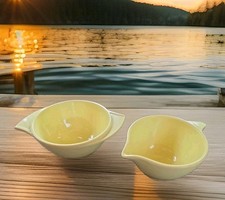 Melmac MCM Vintage Cream and Sugar Set Yellow Made in USA