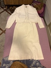 City Girl Vintage 1970/80s White 2 Piece Skirt Jacket Size 9/10
