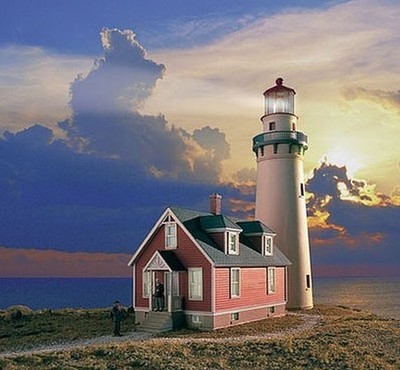 Walthers Cornerstone 933-3663 H0 Bausatz Rocky Point Leuchtturm
