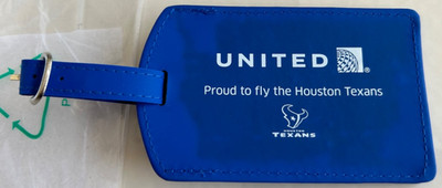NEW United Airlines Proud to Fly the Houston Texans Luggage ID Tag