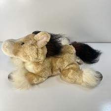 Dan Dee Collectors Choice Plush Stuffed Animal Horse Brown Tan Black 13" Laying