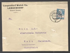 1930 Switzerland Langendorf Watch Co Front Piece of Cover