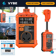 RV Surge Protector 30 Amp, 16000J with Smart Auto Shutoff   Waterproof   LED Lar