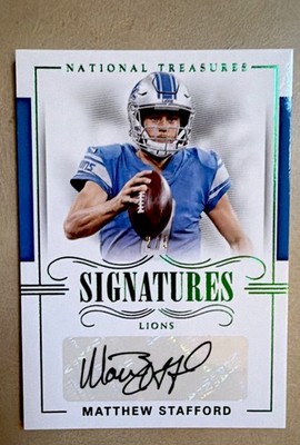 🔥🔥MATTHEW STAFFORD AUTO🔥🔥/5!! 2017 Panini National Treasures  #S-36 Emerald