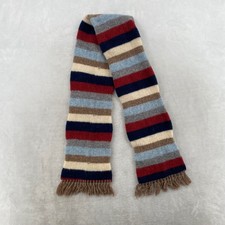 Pendleton Striped Wool Scarf Blue Red Tan Fri...