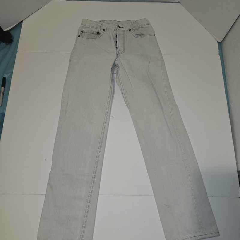 VTG Levi’s 701-5755 Student Fit Jeans Gray, Whiteissh  (27x30) A2