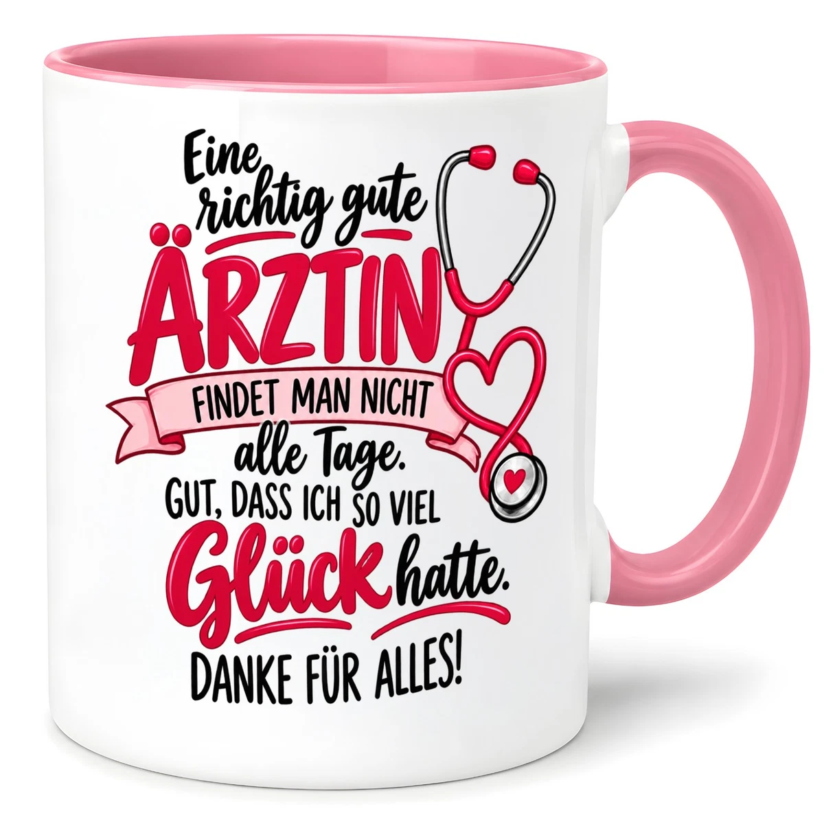 Herzbotschaft Tasse Ärztin Danke Geschenk Medizin 330 ml