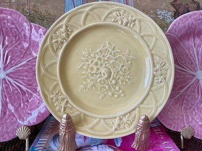 Vintage Bordall Pinheiro Yellow Accent Plate - 8 1/4''