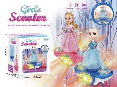 Girls Scooter Electric Walking Light-Up Elsa 