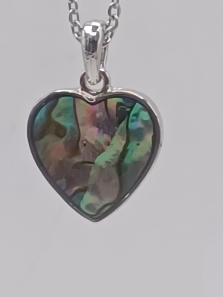 Anhänger Herz Paua Muschel mit Kette - Bild 2 von 4