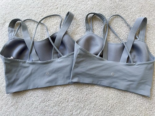 Lot Of 2 Lululemon Like a Cloud Bra Long Line Light Support B/C Cup Gray Size 8 - Picture 2 of 4