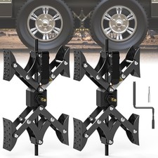 X-Shaped Wheel Chocks for Travel TrailerAllow Drill Adjust RV Stabilizers X...
