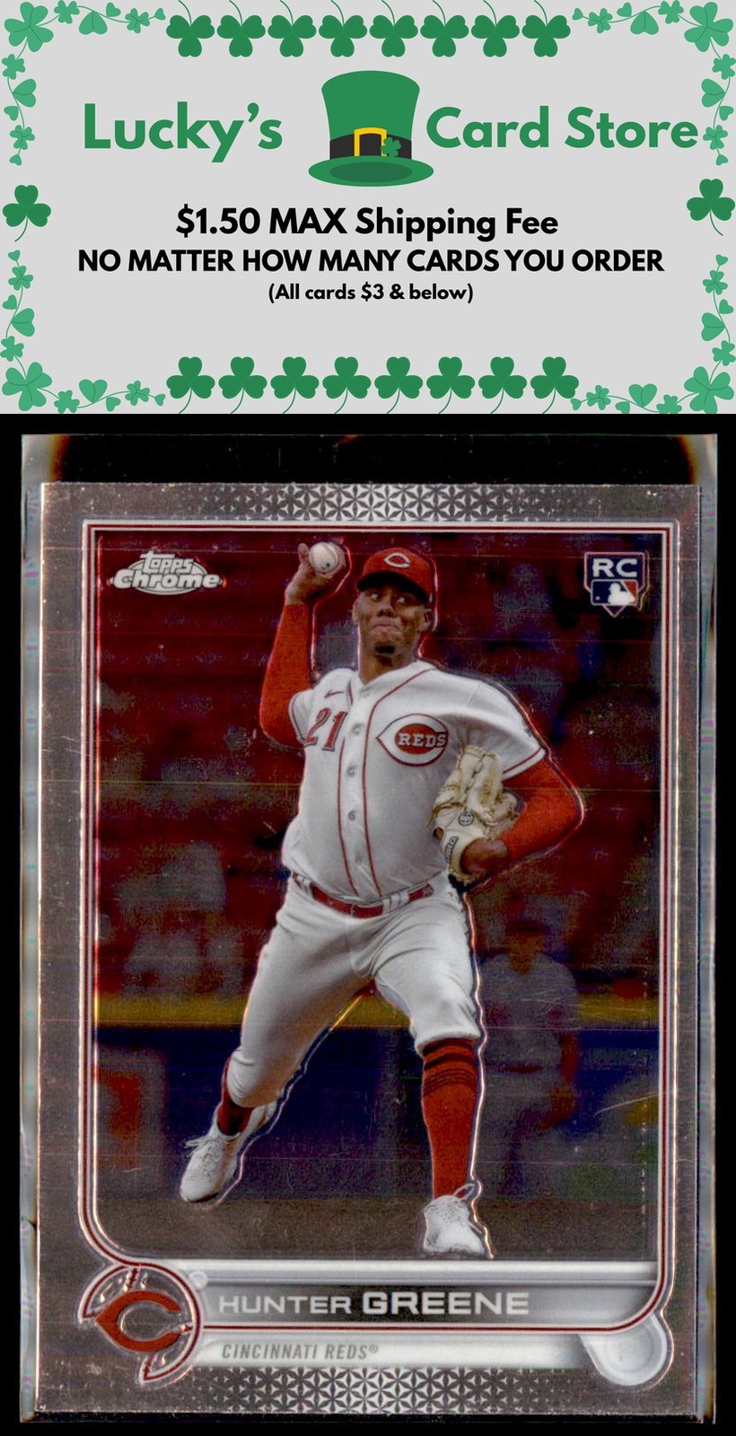 2022 Topps Chrome Update #USC191 Hunter Greene Rookie