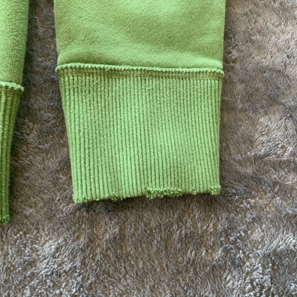 Vtg Abercrombie & Fitch Men's Full Zip Hoodie Sz Large Green Muscle Y2K Distress - Image 4 of 4