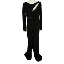 David Meister Size 12 Maxi Dress Evening Gown Cocktail Party Embellished Beaded