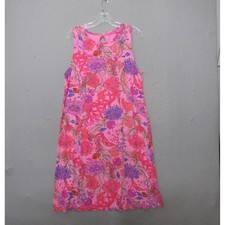 Fresh Produce Dress Pink Floral Beach Resort Shift Tropical Coastal Vacation