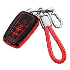 for Toyota Key Fob Cover with Keychain,Special Soft TPU Key Case Protector Red