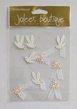 Jolee's Wedding Doves With Flowers & Ribbons Scrapbooking Stickers