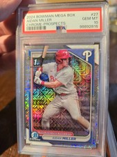 2024 bowman mega box Aidan Miller chrome prospects psa 10