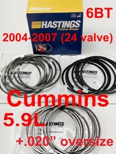 5.9 Dodge RAM 5.9L 24 valve Cummins Piston Rings set +.020" Hastings 2D7276 50