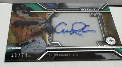 2016 Topps Strata Autographs Carlos Correa #SA-CC Green /75 (AU) Houston Astros
