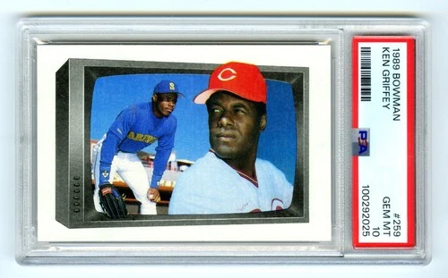 KEN GRIFFEY JR.&SR~1989 BOWMAN PSA-10 GEM-MT JR.'S ROOKIE RC CARD#259 (NEW CASE)
