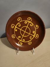 Henderson Redware, 9.5" Plate, Handmade Early American Reproduction Slipware