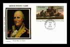 DR JIM STAMPS US FIRST DAY CARD GEORGE ROGERS CLARK VINCENNES COLORANO SILK