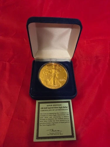 2000 Silver Eagle Gold Gilded 1 Ounce .999 Fine Silver