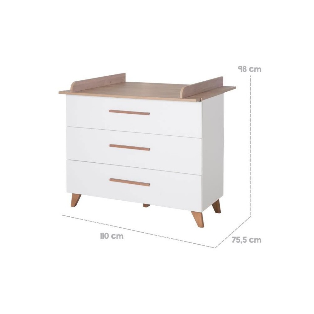 Commode à langer en chêne foncé ROBA OLE, le choix d'un mobilier robuste