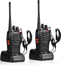 2 PACK Long Range Walkie Talkie 100 Mile Two Way Radio Charge Headset Waterproof