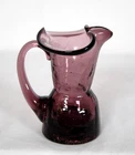 Tiny 3¾" BLENKO AMTHEYST CRACKLE GLASS PITCHER