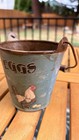 Farmhouse Metal Bucket Pail w/ Handle, EGGS Rooster Chicken Design — photo 3