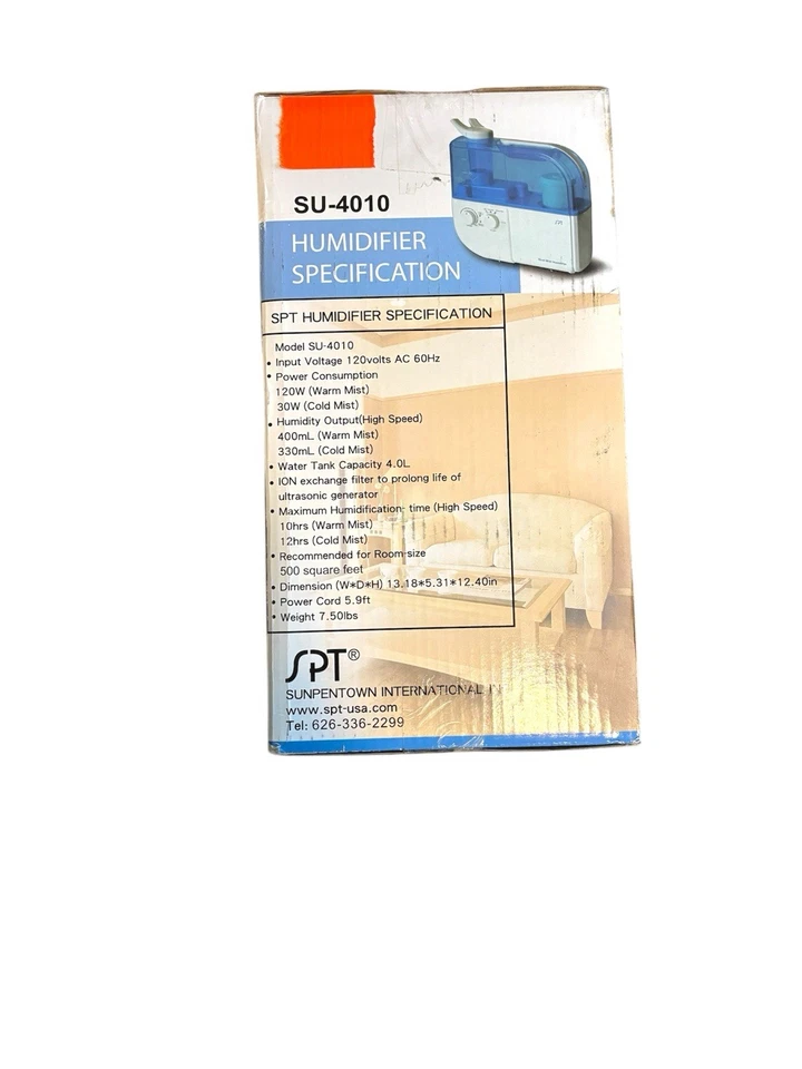 Ultrasonic Dual-Mist Warm/Cool Humidifier with Ion Exchange Filter Spt SU-4010 - Image 4 of 4