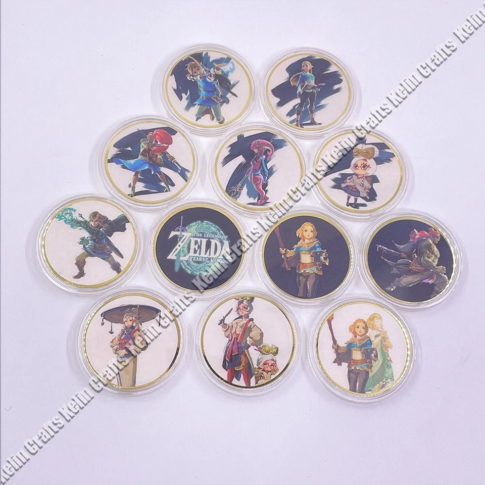 12 piezas/caja Japón Manga The Legend of Zelda Anime Chapado en Oro Moneda Colección Regalo Foto 2 de 4
