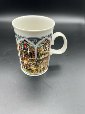 Dunoon Stoneware Tabby Siamese Cat Christmas Mug, Made in Scotland, 4 1/8'' Tall