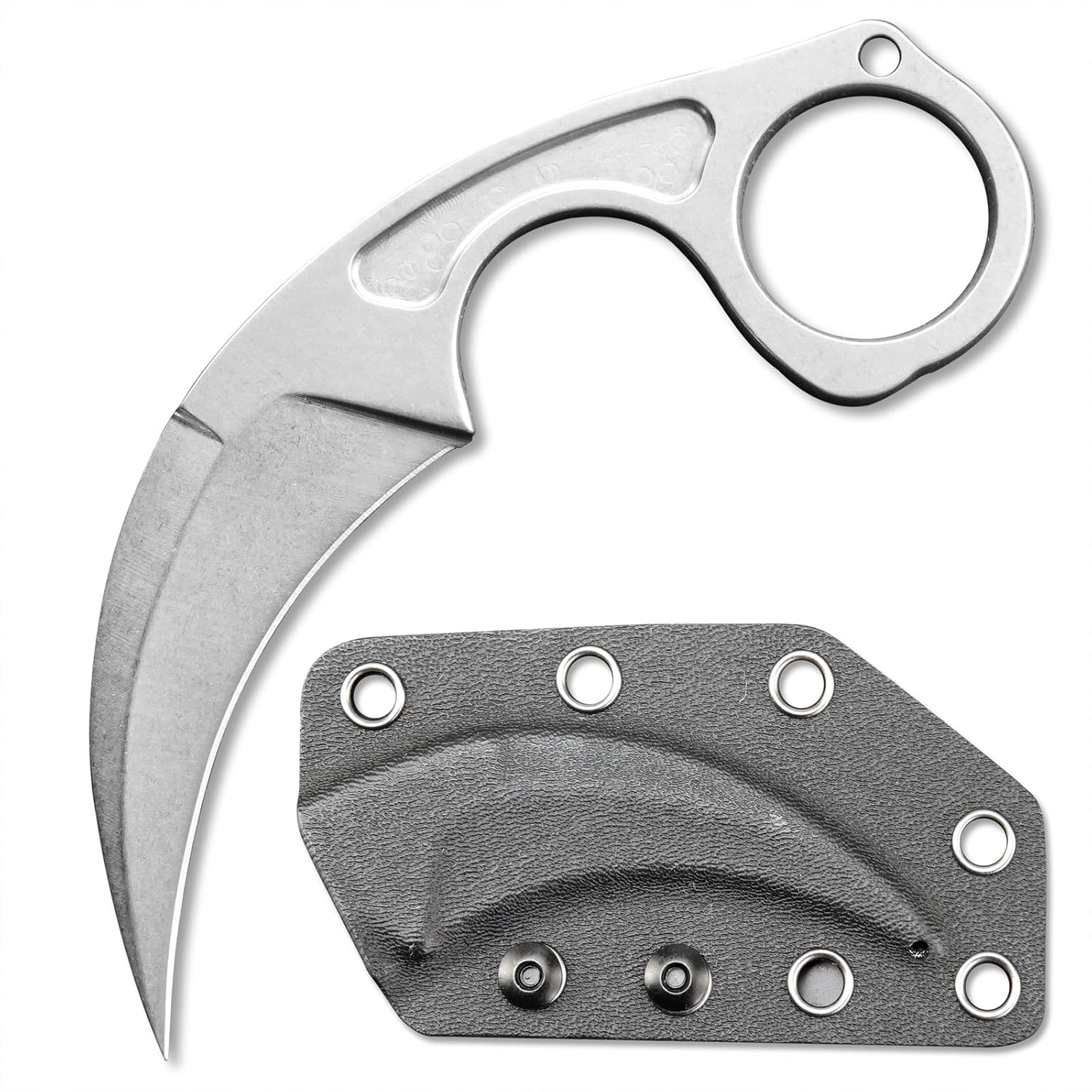 C1293 Outdoor Survival Claw Knife,D2 Steel Blade,Stainless Steel Handle Fixed Bl